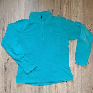 The North Face Glacier 1/4 Zip Pullover-Medium-Teal Classic Fleece Women's